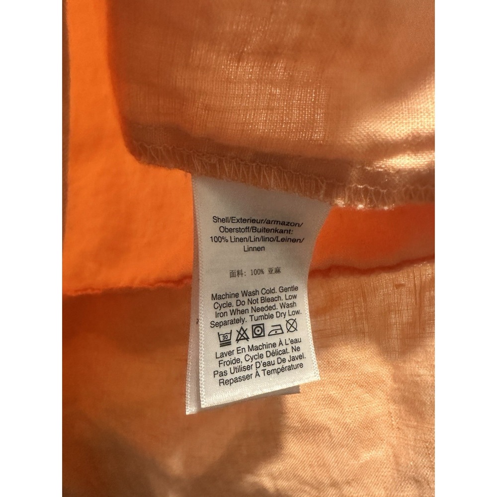 DKNY Orange Tank 100% Linen Small - Picture 3 of 4